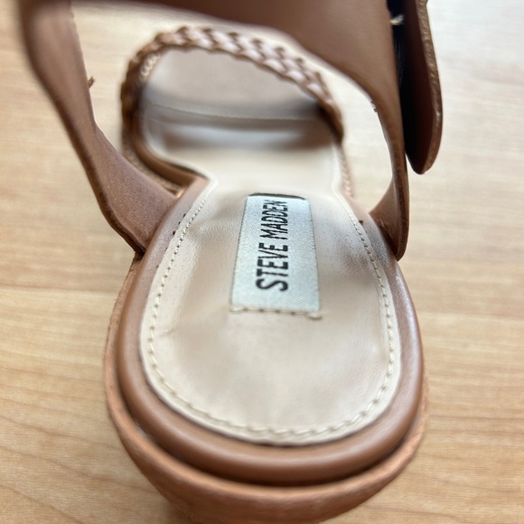 Steve Madden Cadence Leather Heeled Sandal (Cognac) - Picture 7 of 14